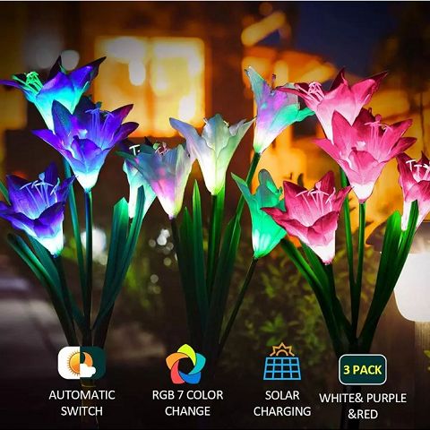 🌹 Readystock + FREE Shipping 🌹 IVYLED Solar Light Lily Garden Flower ...