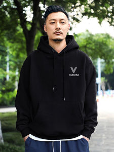 American Retro Hoodie Mens Loose Casual Fleece Lined Spring Autumn Trendy All-Match Outdoor Wear Business Formal Fashion City Style