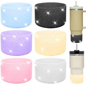 Glitter Silicone Boot Bottom Sleeve Cup for Stanley 12-24oz Bling Water Bottle Bottom Sleeve Cover Tumbler Bumper Protector