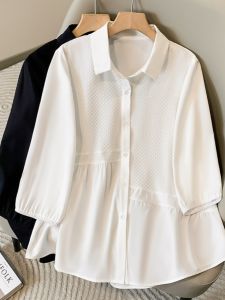 Summer Big Size Polo Collar 3/4 Sleeve Shirt
