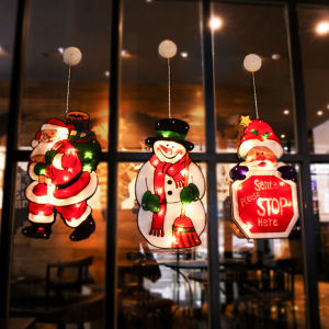 ERANPO 2023 LED Christmas Decorative Lights Santa Claus Christmas Tree Window Suction Cup Lights Festival Colored Lights Hanging Lights available now