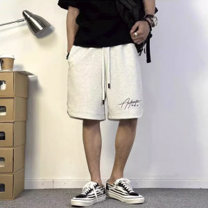 Pure Cotton Heavyweight Shorts Mens Summer New American High Street Loose Embroidery Casual Sports Five-Quarter Pants