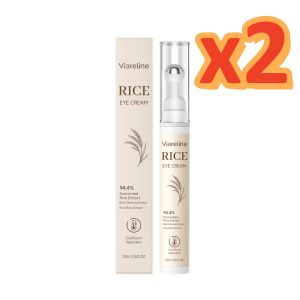 VIARELINE | Rice Extract Eye Cream With Metal Roller Applicator Improve Dull Eyes Skin Relieve Dryness Nourishing Under‑Eye Essence Lotion