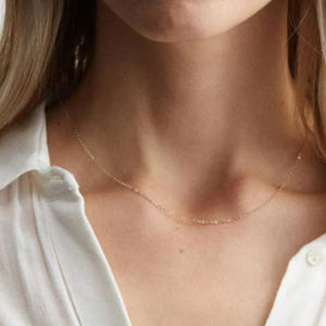 316L Stainless Steel Minimalist Thin Cable Chain Choker Tarnish Resistant Silver Tone Delicate Chain for Chic & Dainty Outfits