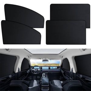4PCS Magnetic Car Window Sunshade - Effectively blocks UV rays and protects privacy suitable for most car models.