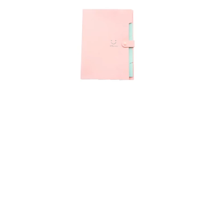 [SG STOCK]A4 Pastel Color Expanding File Folder 5-Pocket Document Organizer with Button Closure