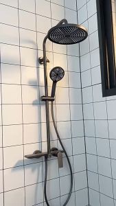 Brushed Gold Custom Hot & Cold Water Shower Set Rain Shower Head Bath Home Booster Shower