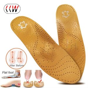 CCW Leather Orthotic Insole for Flat Feet Arch Support orthopedic Shoes Sole Insoles for Feet suitable Men Women O/X Leg