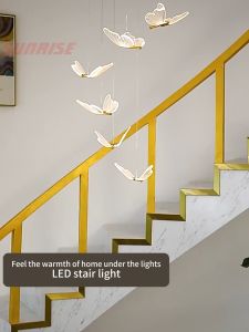 Nordic living room pendant light modern duplex staircase lamp LED household dining room ceiling light