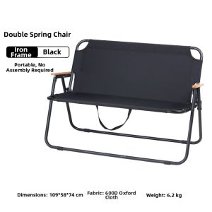 LINSI | Portable Backrest Camping Folding Chair For Two