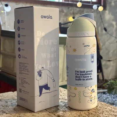 I know Owala Cinnamoroll 24oz/32oz | FreeSip dual drinking spout large capacity sports portable leak-proof thermos cup