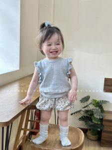 Bé Gái Trang Phục Mùa Hè Bộ Hai Mảnh Phong Cách Hàn Quốc Họa Tiết In Cộc Tay Không Tay Áo Hai Dây Và Quần Short Quần Đùi Bộ Mỏng Riêng Biệt Cotton Vải Bông Polyester Sợi