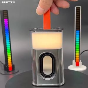 Speaker Bluetooth Mecha Mini 5w Transparan Audio LED Rhythm TWS