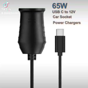 65W USB C Male to 12V Car Socket Female Power Chargers