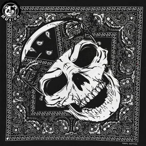 Musion Cotton Skull Bandana Fashion Hip Hop Square Scarf 55cm*55cm Black Red Headband Printed For Women/Men/Boys/Girls