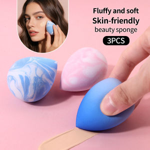 3Pcs Marble Makeup Sponge Blender Soft Skin-friendly Beauty Sponge for Foundation Professional Cosmetic Puff for Daily Makeup