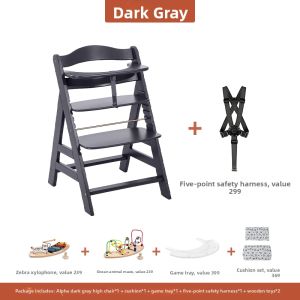 Adjustable Childrens Dining Chair Toy and Game Wooden Seat