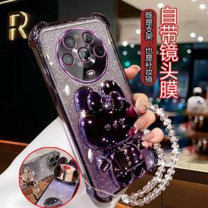 Huawei Honor Magic4 pro Anti-Fall Protective Case Luxury Soft Silicone Female Model with Stand Shockproof Full Cover Lens Protection