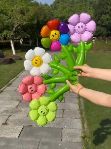 Balon bunga matahari Balon Foil Pentungan Bunga balon balon ulang tahun dekorasi ulang tahun-01