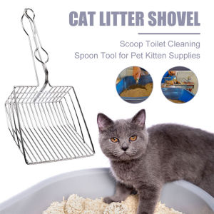 Pet Shovel Stainless Metal Litter Scoop for Kitty Sifter Cozy Ergonomic Handle Cat Toilet Pet Cleaning Tool