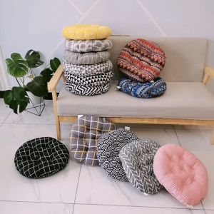 Đệm lót ghế tròn kích thước 40cm 45cm Nhà Xinh Decor vải bố canvas nhiều họa tiết dùng văn phòng du lịch