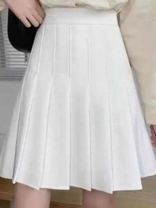 Women's Plus Size School Style Midi Skirt Anti-Light Sports Event Pleated Slimming Half-length A-Line Skirt Polyester Blend