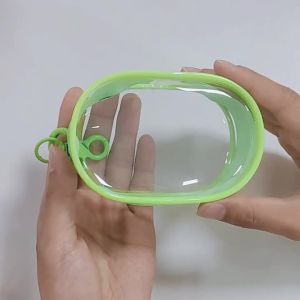 Túi Đựng Mỹ Phẩm PVC Trong Suốt Mini Có Khóa Kéo Và Móc Khóa Dùng Để Đựng Cọ Trang Điểm Son Môi Tiền Xu Đồ Dùng Du Lịch Túi Đựng Đồ Trong Suốt