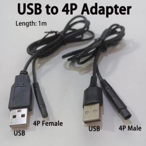 USB data cable to 4P Male/Female head car environmental protection cleaning adapter cable reversing video camera cable 1m