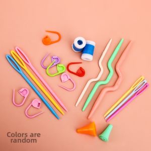 DIKALI | Knitting Tool Kit Hat U-Shaped Cable Needle Crochet Hook Large Eye Plastic Marker Pin