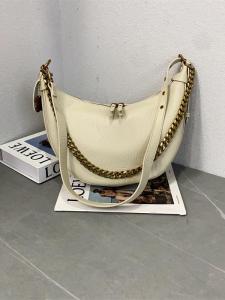 Casual Fashion Soft Leather Womens Handbag 2025 New Style Lychee Pattern Half Circle Saddle Bag Crossbody Single Shoulder Bag