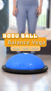 (58x20cm) BG - Bóng Tập Yoga Thăng Bằng Bosu+ Tặng Kèm 2 Dây Kéo Tay Và Bơm Bóng