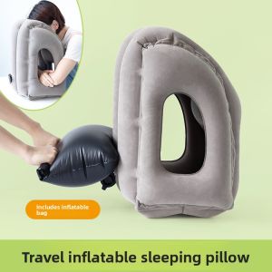 Portable Inflatable Foldable Travel Nap Pillow for High Speed Train Car Airplane Camping Picnic Outdoor Activities
