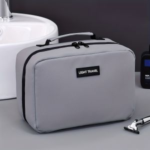 Mens Double Open Makeup Storage Bag Portable Zipper Closure Makeup And Beauty Bag Business Travel Toiletries Organizer Bags