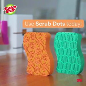 3M Scotch Brite Scrub Dots Heavy Duty Scrub Sponge(2 Pcs/Pack)