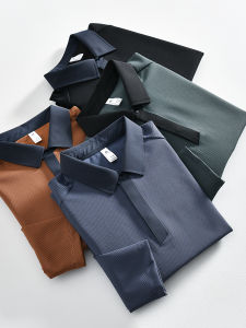 Outdoor Curling! Lightweight One-Piece Velvet Autumn and Winter Mens Outdoor Sports Leisure High Elasticity Long sleeve Polo Shirt T-shirt