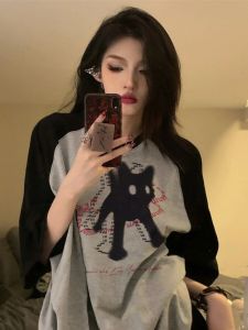 American Retro Cat Pure Cotton Short-Sleeved T-shirt: A Guide for Plus Size Chubby Girls