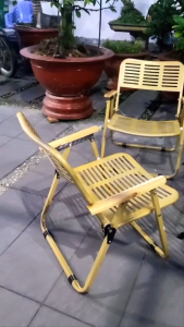 ✨SIÊU PHẨM✨ Bàn Ghế Sắt CNC Điêu Khắc Tay Phối Gỗ Tự Nhiên Bền Chắc Chịu Lực 180kg Xếp gọn Cao Cấp