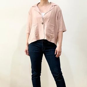 ●ECLAIRE● 063 Blazer Outer Luaran Shortsleeves Lengan Pendek Basic Casual Kasual Polos Classy Trendy Lavin 1105