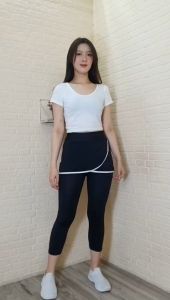 Legging Rok Sport List 7/8 High Quality - Legging Rok Import - Legging senam Zunba Aerobic - Rok legging Terbaru - Legging Rok Gym