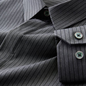 Easy Care Mens Striped Shirt Spring Autumn Casual Long Sleeve Anti Wrinkle Non Iron Business Formal Large Size Top