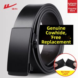 Warrior | Men Leather Belt Genuine Cowhide No Pin Automatic Buckle