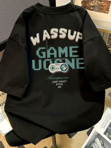 เสื้อยืดผ้าฝ้ายระบายอากาศของผู้ชายพร้อมแขนสั้นพิมพ์ลายตัวอักษรสนุกสร้างสรรค์สําหรับฤดูร้อนช่วงขนาดที่ว่างเปล่าชุดลําลอง