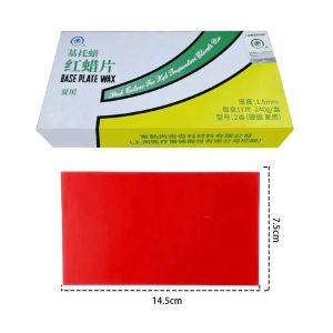 15pcs Dental Red Wax Base Plates 1.5mm Thick Multifunctional Model Wax for Technicians Jewelry Casting & False Teeth