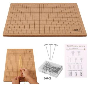 1pc Macrame Board with Pins Reusable Portable Braiding Board Double Side Macrame Project Board with Grids for Knotting Creations