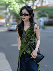 SHANGSHA | Stylish And Unique Non-clashing Green Printed T-shirt
