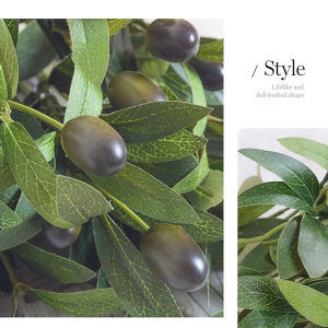 [On Sale] เครื่องประดับพืช เขียวจำลองกิ่งโอลีฟตกแต่งบ้านงานแต่งงานกิ่งโอลีฟผลไม้มะกอก