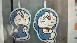 Bandai | Khăn Tắm Hai Lớp Doraemon Cao Cấp Thêu Hình Búp Bê Hoạt Hình Lông Cừu San Hô Dày Dặn Mềm Mại Thấm Hút Có Thể Treo Được Cho Mọi Lứa Tuổi