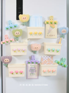 Hộp Đựng Đồ Từ Tính Hình Hoa Tulip Kem Moon Exchange Area Dây Chuyền Tủ Lạnh Trang Trí Cửa Hàng Nhập Khẩu Trang Trí Nhà Cửa