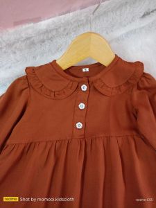 Zahra long dress CINNAMON - gamis anak perempuan bahan rayon twill premium