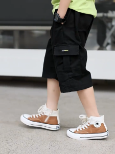 【Buy 1 take 2】Kids Cargo Shorts 4-15 Years 4-Pocket Mid-Rise Straight Cut New Solid Color COD PH